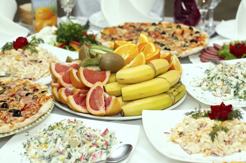 Beautifully  banquet table with food